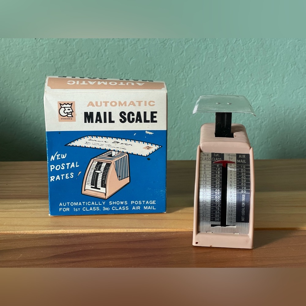 Vintage Automatic Postage Mail Scale 4” in Box 1969